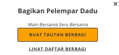 Tombol Create Share Link untuk membagikan susunan dadu online